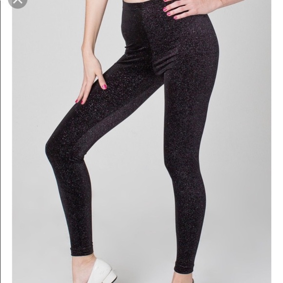 womens black sparkle leggings